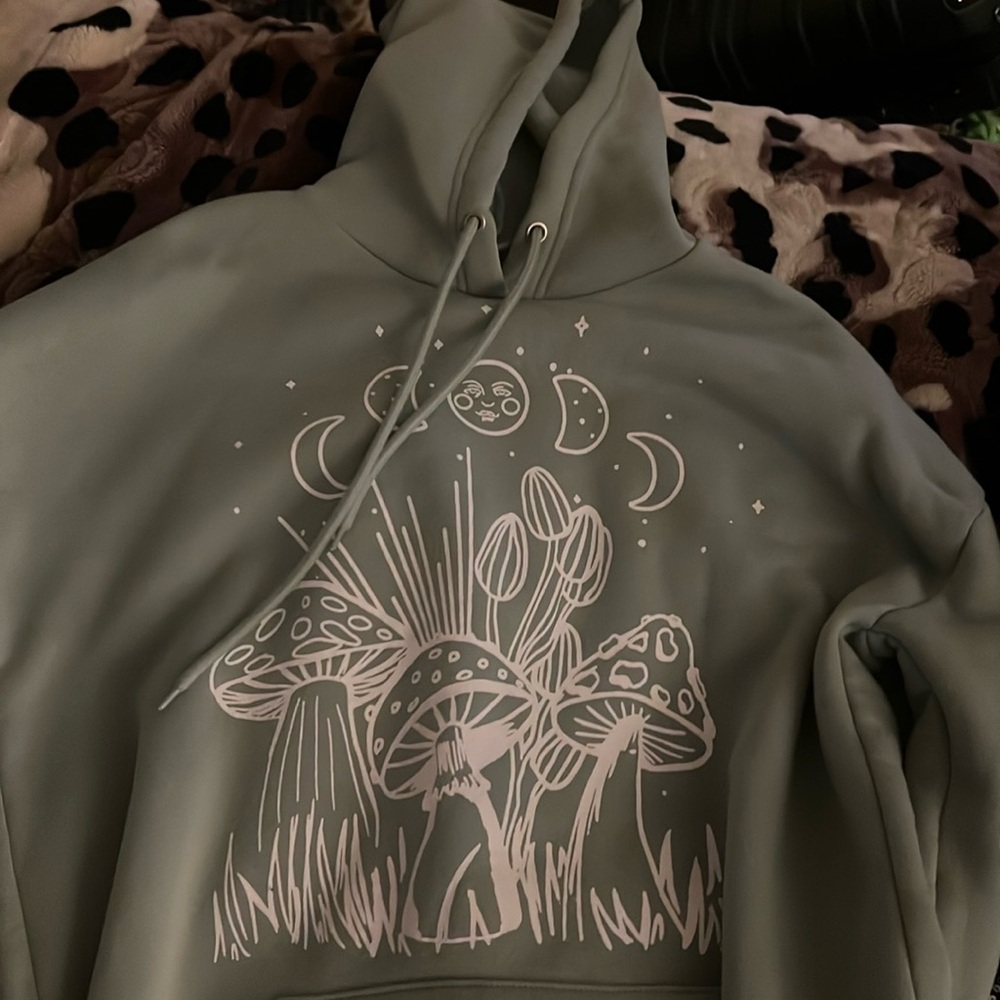 Mint green hoodie with extremely soft interior